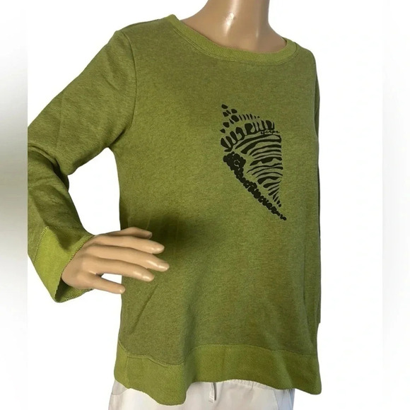 HABITAT green oversized, pullover ,NWT .sea shell,casual, PTP 19.5  and 22.5” - Picture 2 of 13
